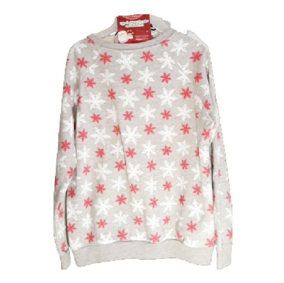 Snowflake Santa Ugly Christmas Sweatshirt + Beanie Set - Junior's Medium Gift - Picture 9 of 9